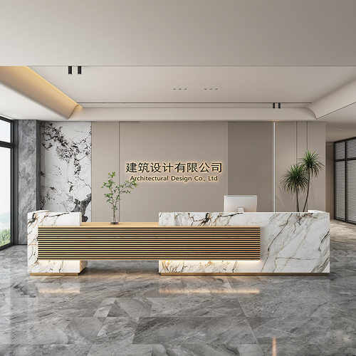 中式复古前台接待收银台