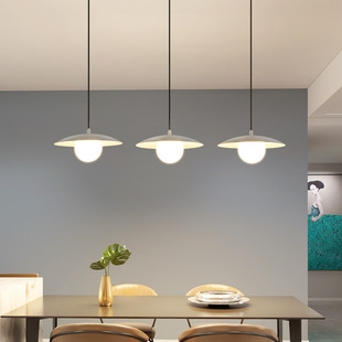 现代简约餐厅吧台餐桌灯三头组合家用LED吊灯卧室房间极简床头灯