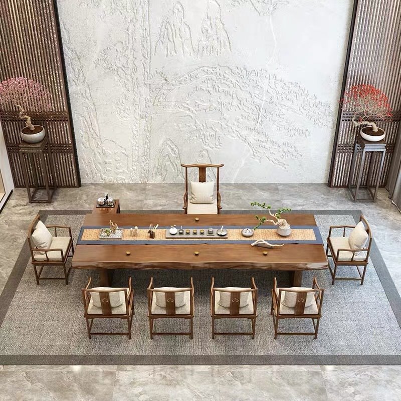 新中式实木茶桌 仿古茶台家用酒店大堂功夫泡茶桌办公室接待茶桌