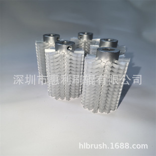 清洁设备铝合金毛刷辊 清洗除尘刷金属轴植毛辊工业设备毛刷