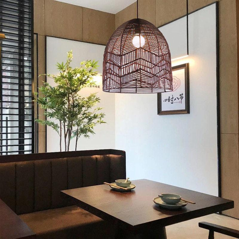 厂家直供藤艺吊灯创意编织民宿酒店客栈农庄度假村灯饰餐厅藤编灯