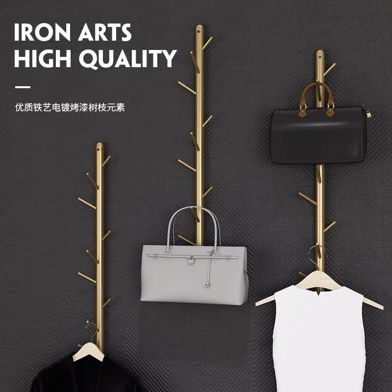 北欧墙壁衣帽架创意毛巾挂钩浴室挂衣架服装店壁挂式衣架卧室玄关