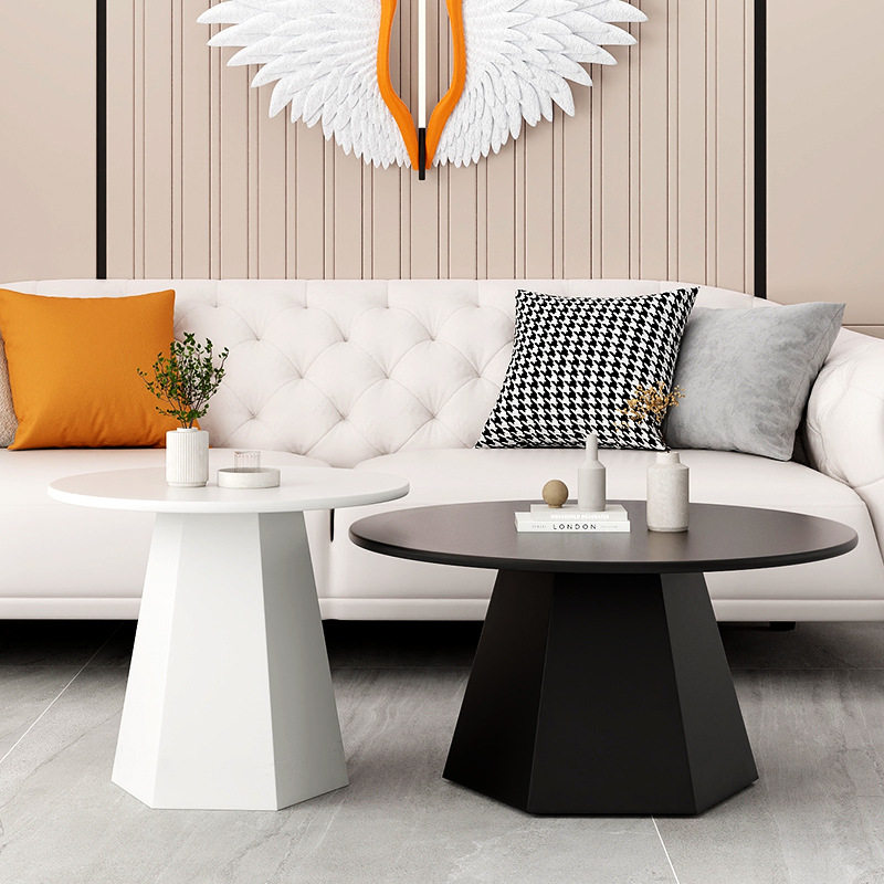 现代简约茶几桌小户型边几客厅北欧圆桌家用圆形轻奢大小组合茶几