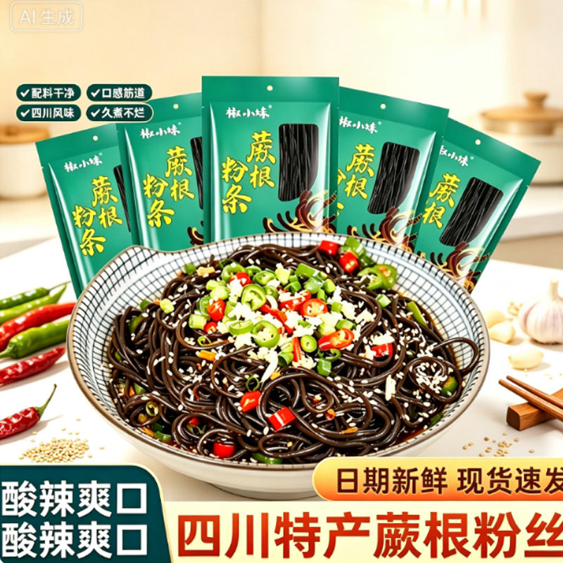 蕨根粉条凉拌粉丝四川正图片
