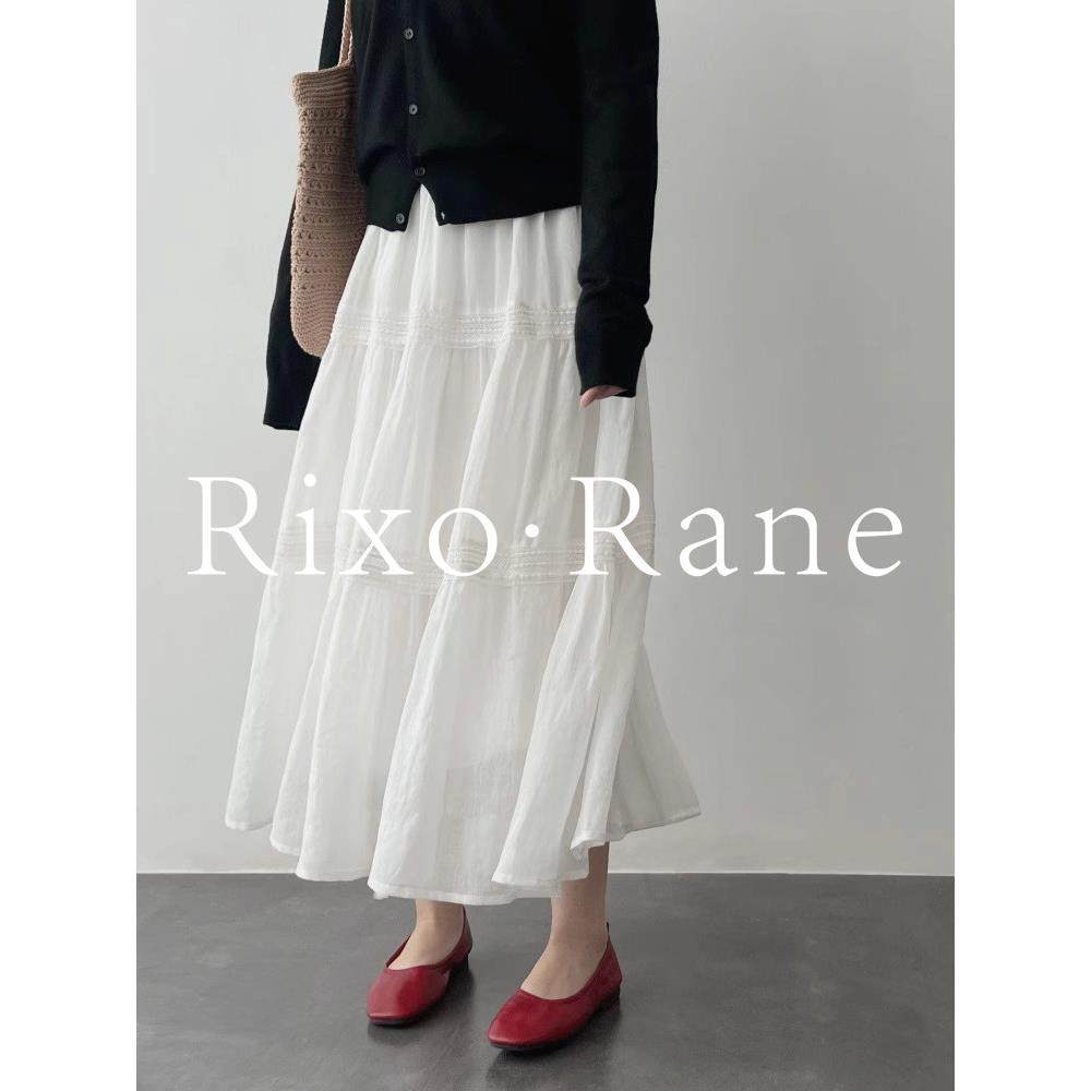 法国Rixo Rane巨气质⭐蕾丝拼接a字高腰棉麻半身裙垂感遮胯蛋糕裙,女装/女士精品,大码半身裙,淘宝优惠券,粉丝福利购,淘宝优惠卷