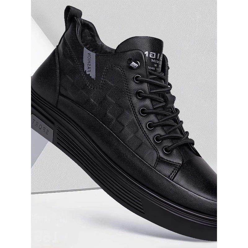 高档男鞋冬季皮面透气2025新款休闲潮鞋运动板鞋男士高帮皮鞋真皮,流行男鞋,休闲皮鞋,淘宝优惠券,粉丝福利购,淘宝优惠卷