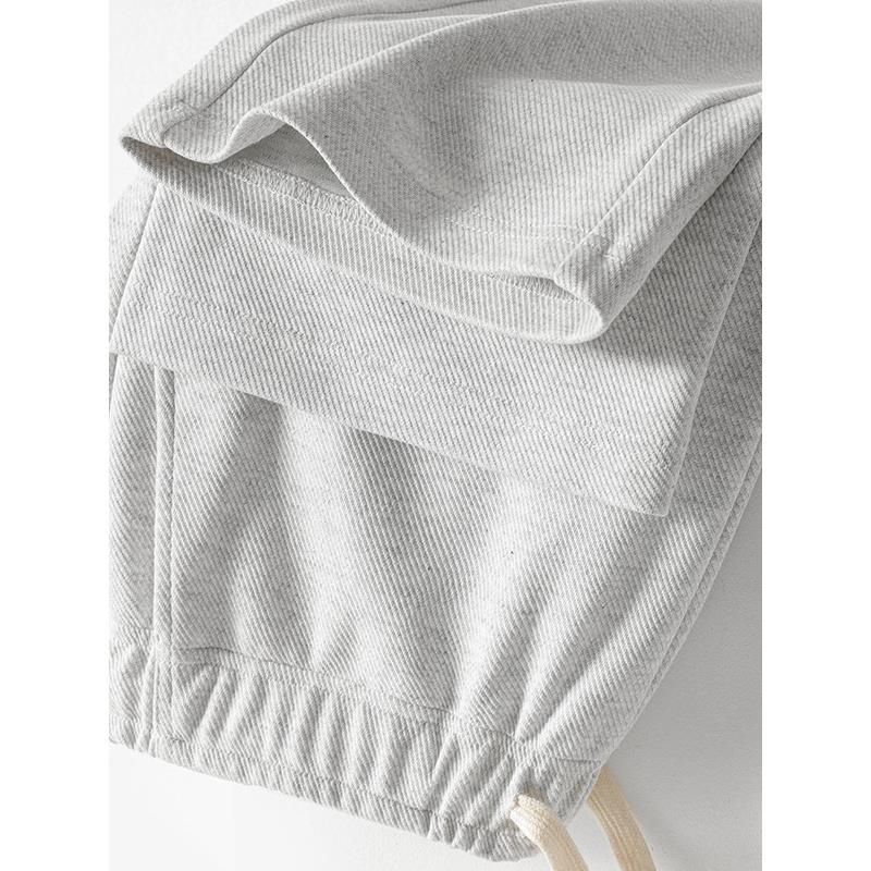 home daily 有调性！裤子男直筒休闲裤重磅斜纹棉垂感抽绳卫裤秋