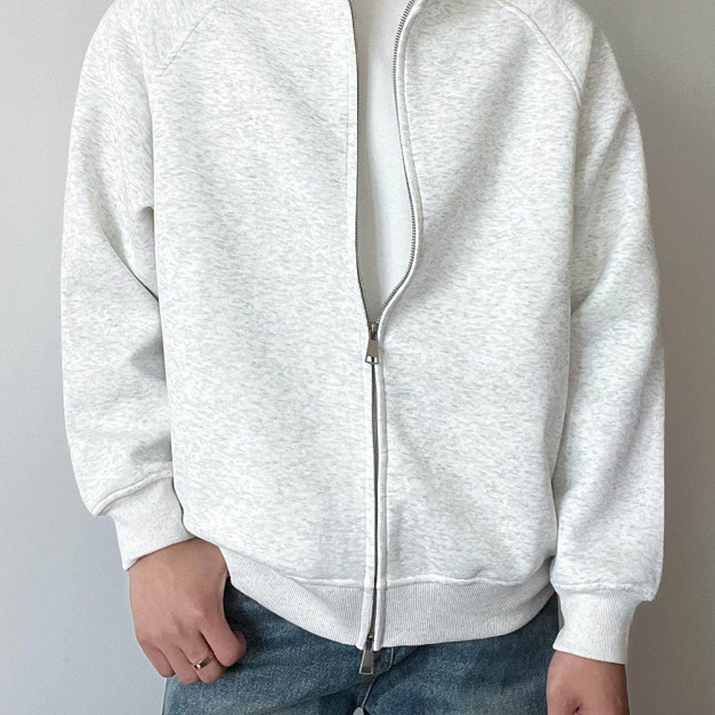 Home Daily~重磅700g立领卫衣夹克男2025春秋宽松开衫运动外套男