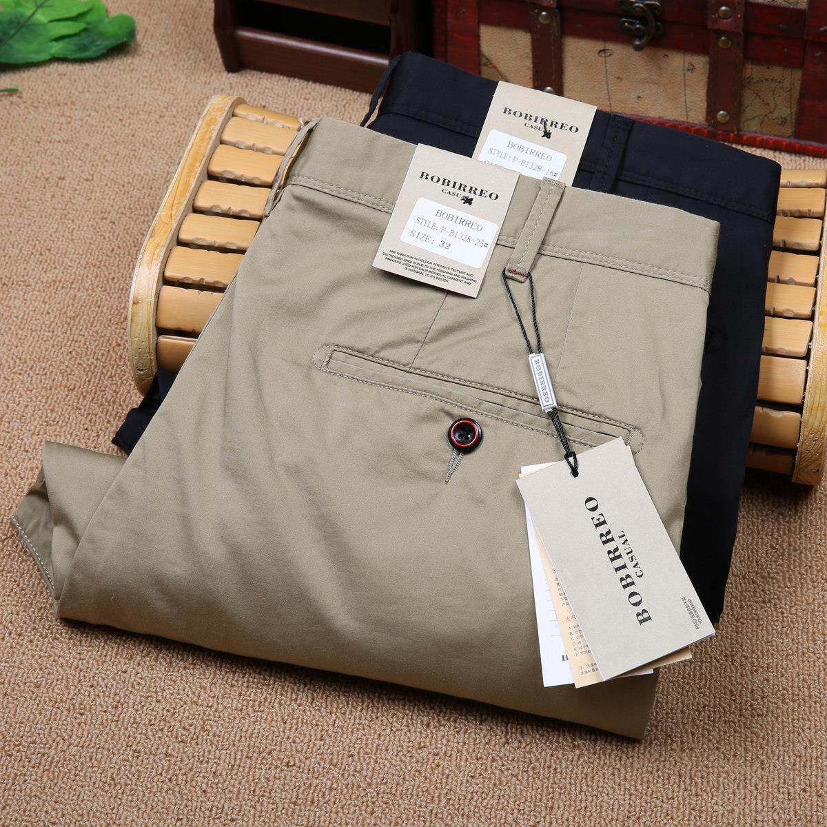 高档天丝棉休闲裤男士薄款春夏新品商务直筒修身免熨烫透气长裤子