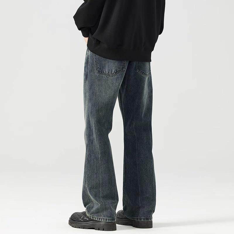it Afternnaths潮牌微喇覆古水洗牛仔裤男春秋休闲宽松直筒阔腿裤