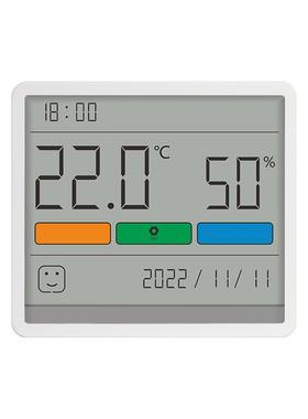 杜克TH1温湿度计室内时钟家用高精度表数显电子壁挂式仪器hcds