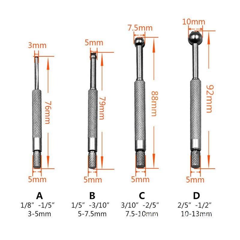 孔不锈钢内径孔径量规螺丝内伸缩工具3件套4测量塞规可调13规