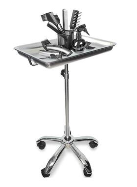 Mayo不锈钢可升降移动美发师沙龙仪器托盘车支架工具带5个脚轮子