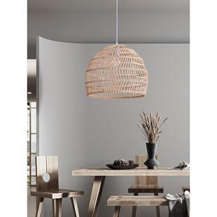 艺术灯北欧藤艺餐厅吊灯茶室民宿榻榻米日式 创意灯具 藤编设计师款