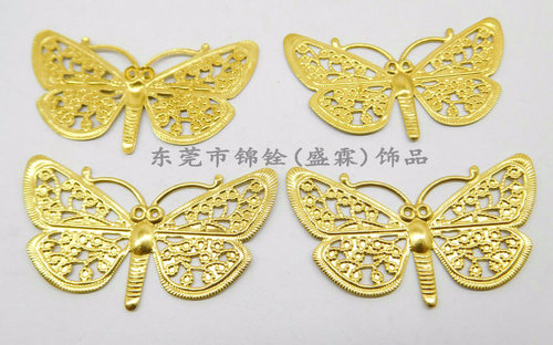 大蝴蝶片铜片镂空蝴蝶DIY饰品配件冲压通花片379