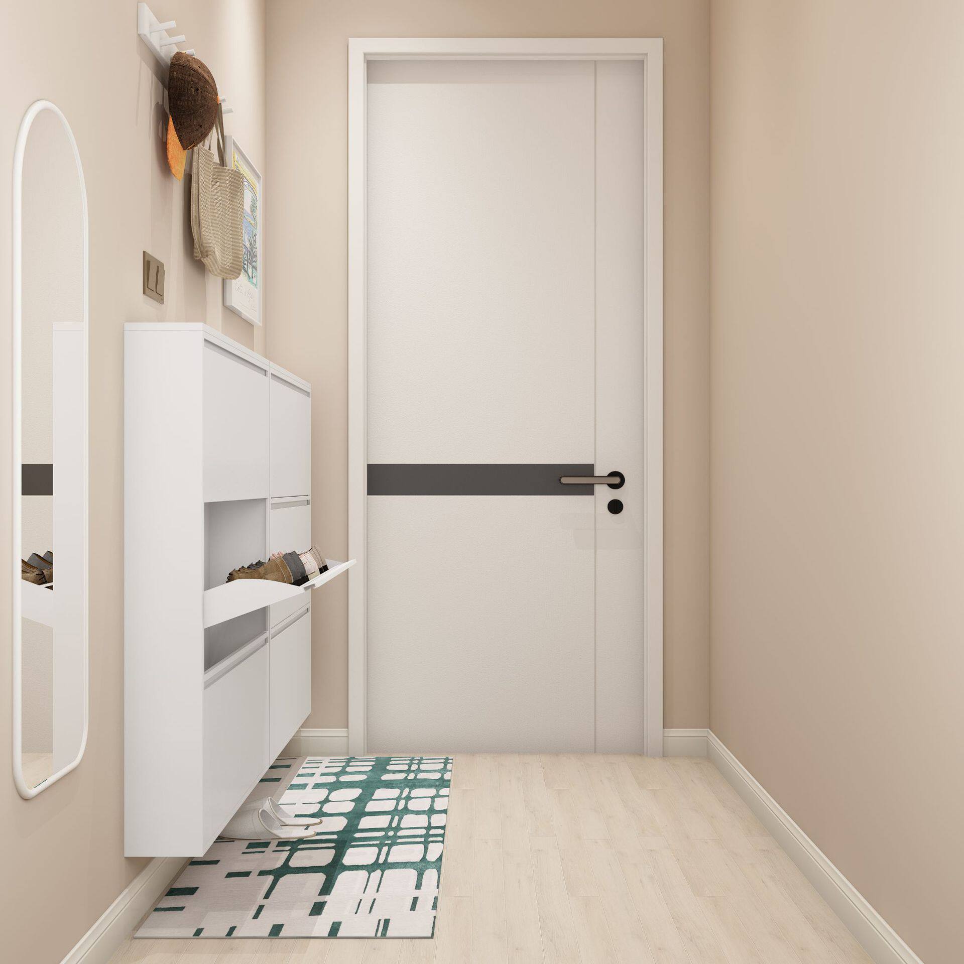 15cm超薄鞋柜钢制门口大容量北欧简约金属极窄入户玄关铁艺翻斗柜