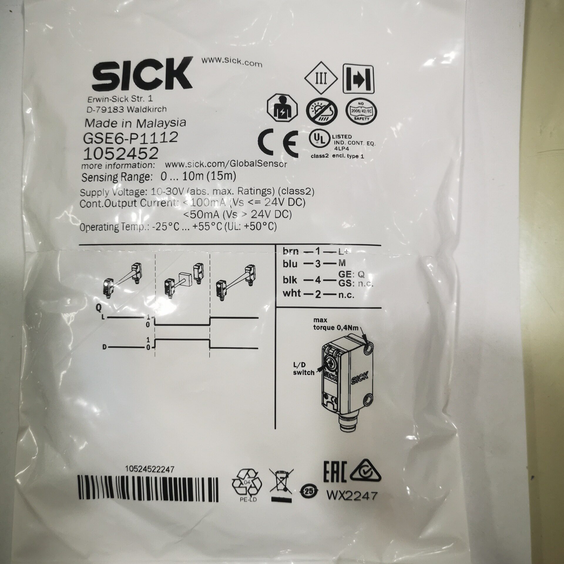 全新原装SICK西克光电开关GSE6-P1112