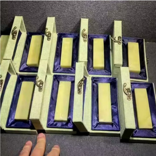 青田石封门青结晶冻地第素方章印章六面平2.5*2.5*8一组10方配盒