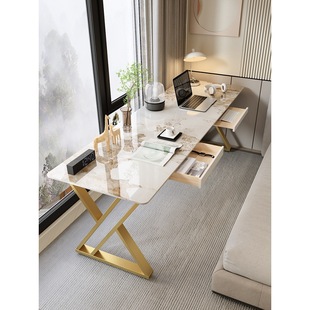 岩板长条桌靠墙书桌阳台窄条桌床边工作台办公电脑桌支架学习桌子