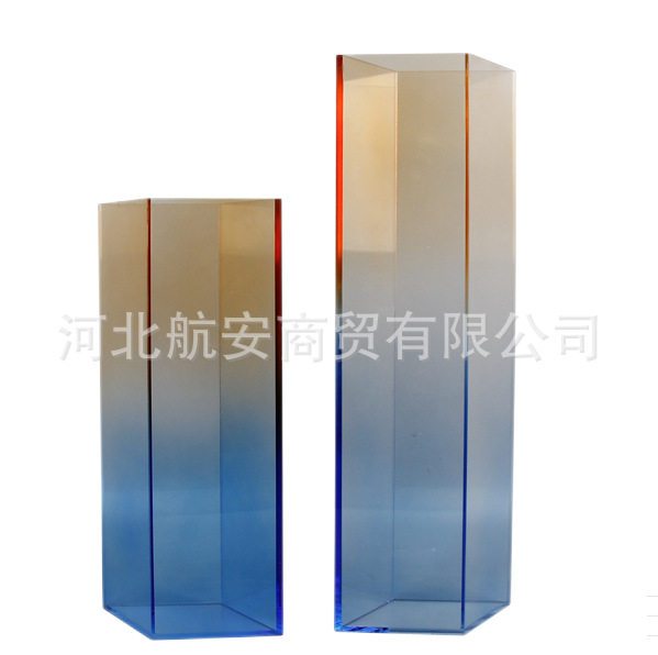 现代简约创意亚克力渐变花器花瓶样板房售楼处桌面书架软装饰品