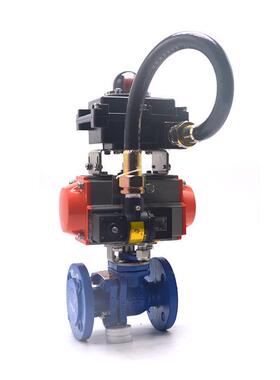 Q641F46气动衬氟球阀工业级气动衬氟法兰球阀气动衬氟O型球阀