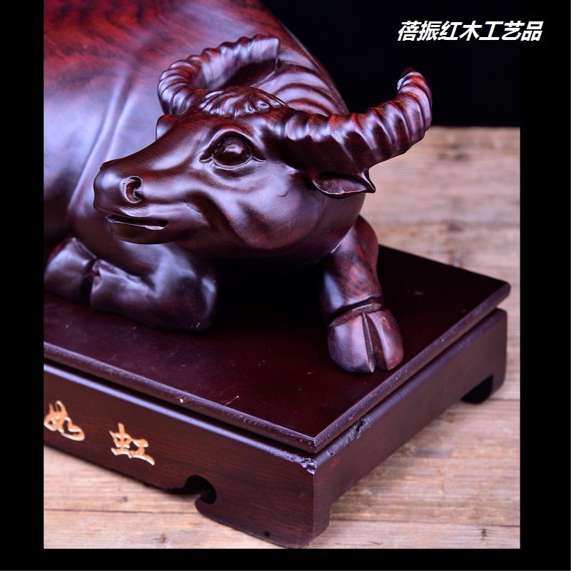 黑檀木雕运势如虹牛气冲天十二生肖摆件家居办公室创意装饰厂家