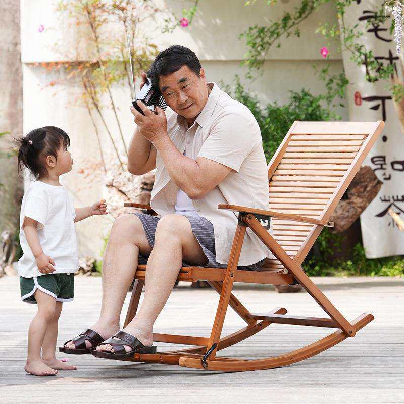 竹摇椅躺椅大人老人护腰午休睡夏季逍遥折叠椅庭院休闲老爷摇摇椅