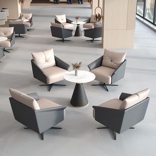 轻奢售楼处洽谈沙发椅简约现代单人沙发办公室接待会客桌椅组合
