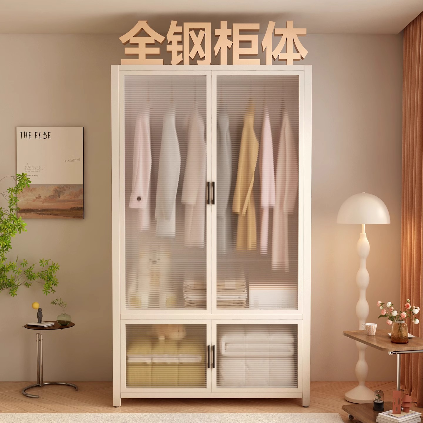 简易衣柜家用卧室衣服被子收纳柜子小户型衣橱儿童卧室出租屋钢制