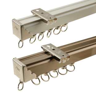 批发坚美窗帘轨道顶装 轨道窗帘滑轨滑道直轨窗帘导轨飘窗单双轨lU