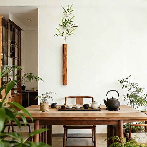 中式实木壁挂鲜花插木制墙上花瓶干花瓶原木花器走廊墙面古风胡桃