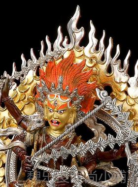 高档作2明佛佛像密宗黄母铜古色鎏金银居家供奉1寸佛红度母佛像堂