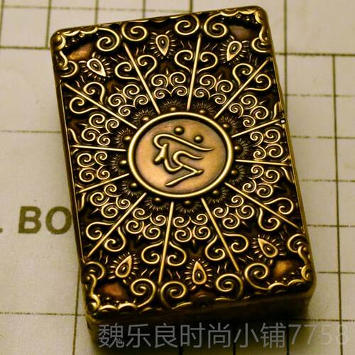 高档妖品牌千手观音甲纯铜煤油工复古加厚盔手打火机送兄弟把玩烧