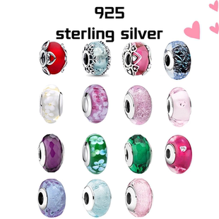 【新品S925纯银雪蓝领域串饰冰蓝色玻璃镂空雪花七夕礼物