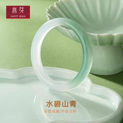 喜芽玉髓手镯半山半水现货天然玛瑙高级感翡翠叮当高冰种节日礼物