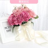 红色手捧花新娘结婚礼花拍照领证假花红玫瑰花束出嫁森系道具