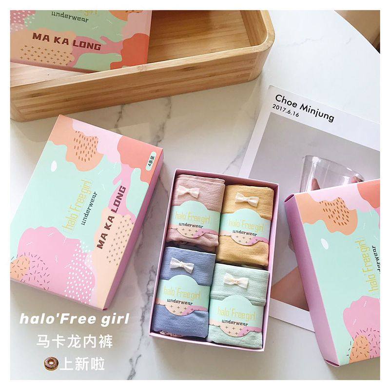韩系可爱糖果蝴蝶结纯棉内裤 纯欲女孩无痕蕾丝边中腰学生内裤,女士内衣/男士内衣/家居服,女三角裤,淘宝优惠券,粉丝福利购,淘宝优惠卷
