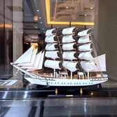 实木欧式 帆船模型工艺品摆件客厅摆设结婚礼物开业一帆风顺装 饰品