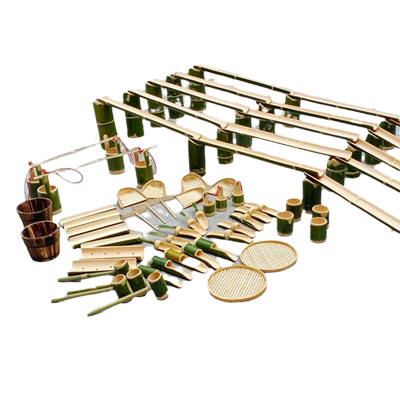 竹制儿童玩水玩沙工具套装