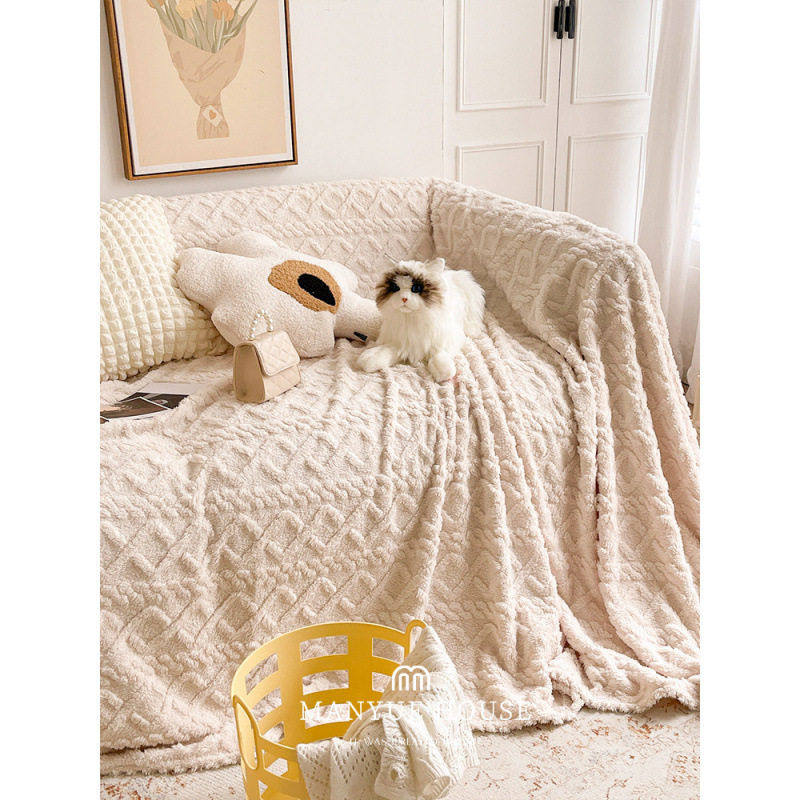 蔓越家 奶油色绒面客厅沙发巾沙发全包万能盖巾布秋季绒毯盖布,居家布艺,沙发垫,淘宝优惠券,粉丝福利购,淘宝优惠卷