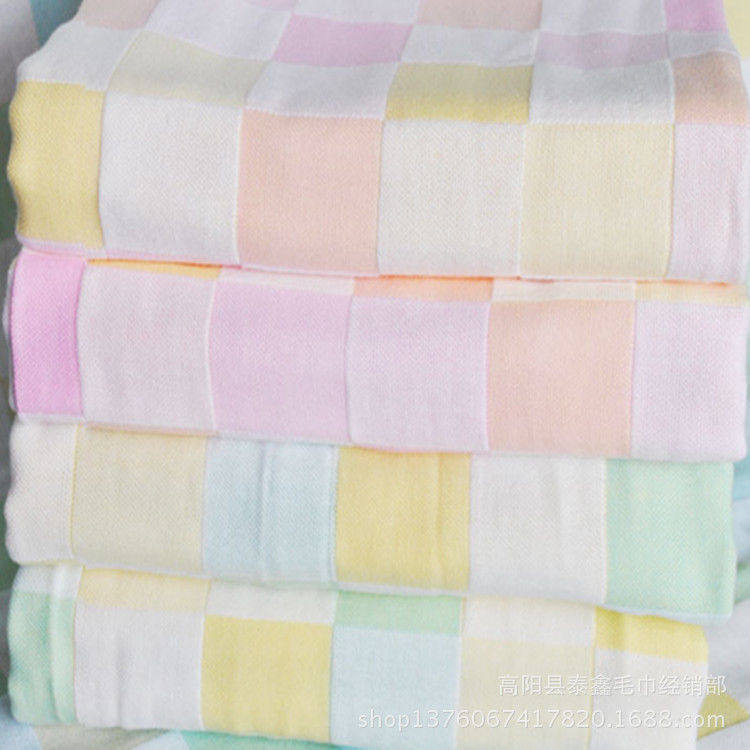阳毛巾厂家直供 棉彩格纱布浴巾 柔软婴童遮阳多功能毛巾,居家布艺,浴巾,淘宝优惠券,粉丝福利购,淘宝优惠卷