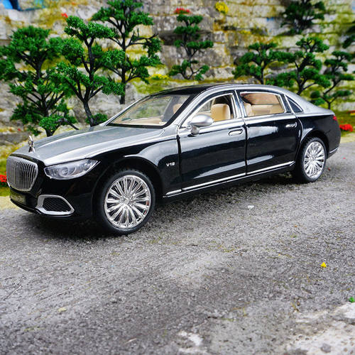 新豪迪1:24奔弛迈芭赫S680声光回力车儿童玩具摆件仿真合金车模型
