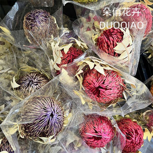 永生花班克木干花鸟巢帝王花圆形班克木家居软装插花婚庆花艺设计