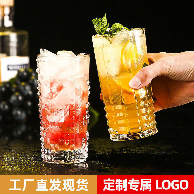 酒吧风尚潮流科林杯无铅水晶高颜值调酒长饮杯果汁啤酒创意图片