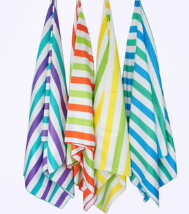 90X200条纹吸水速干沙滩巾超细纤维条纹沙滩浴巾不沾沙条纹沙滩巾