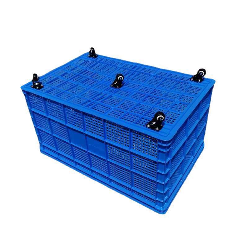 加厚滑轮塑料框积木玩具收纳筐周转箱带轮子制衣厂用带轱辘中转箱