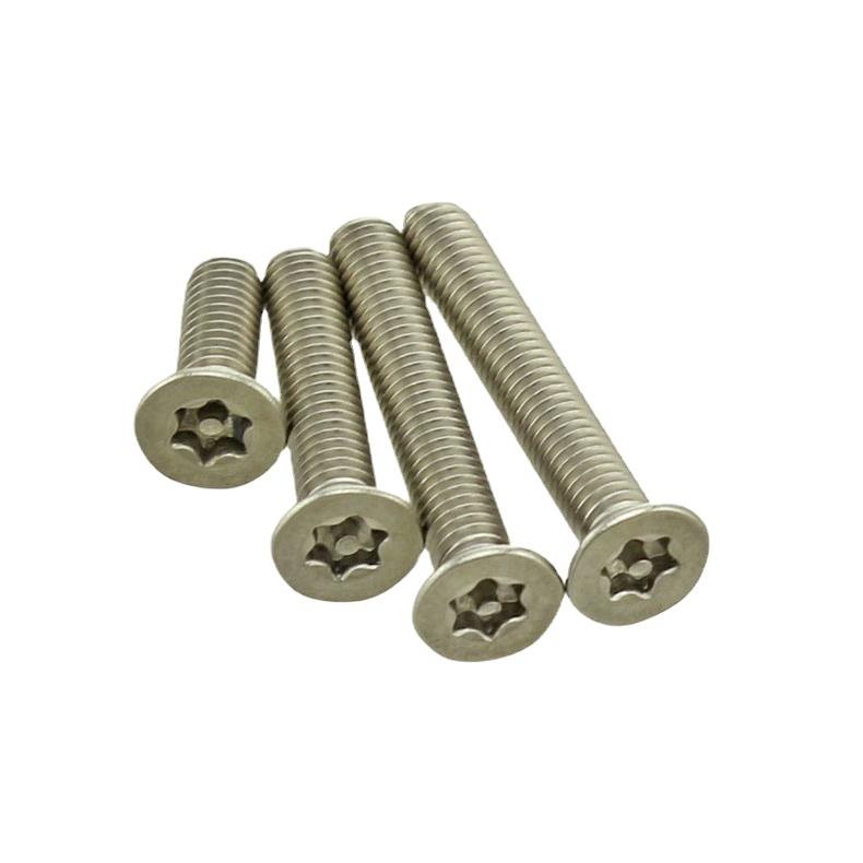 M2-M10沉头梅花带柱防盗螺丝304不锈钢平头内六角带针防盗螺钉