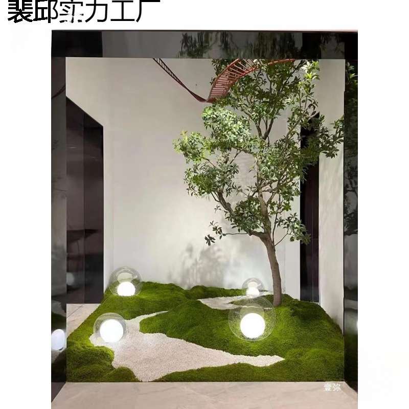 室内造景落地灯绿植苔癣楼梯门口景观亚克力球中球灯草坪灯