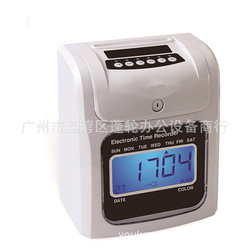 英文版外贸出口纸卡按键考勤机打卡机 S-960双色打印液晶打卡钟