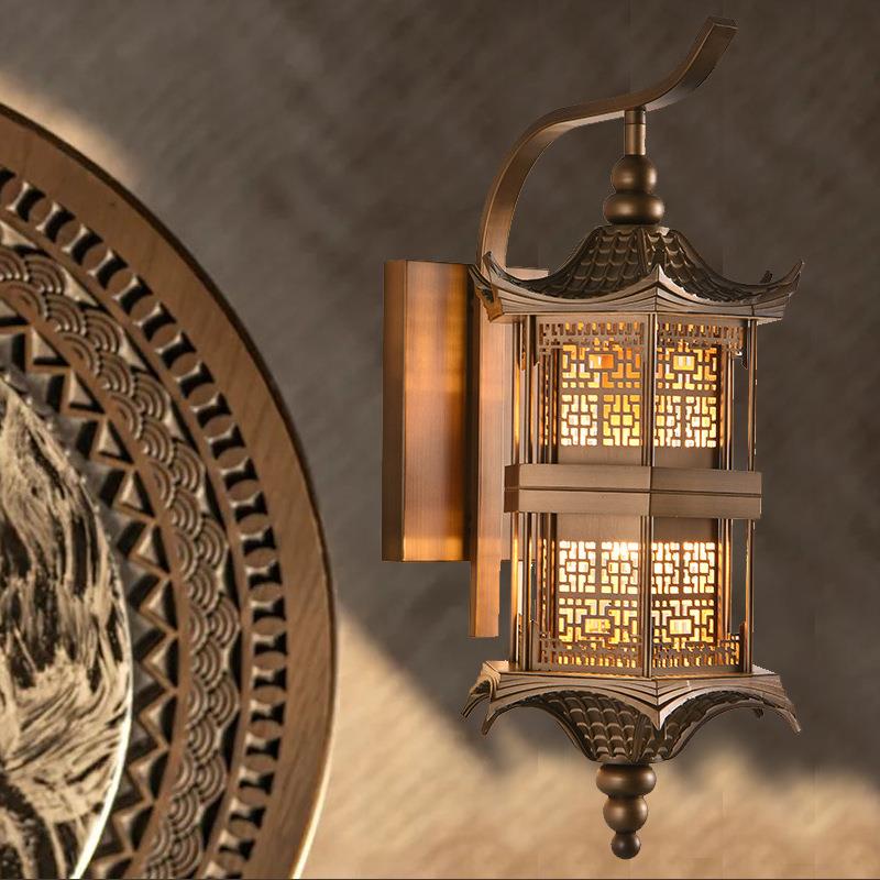 新中式宫廷户外壁灯防水庭院室外花园别墅大门口外墙灯阳台